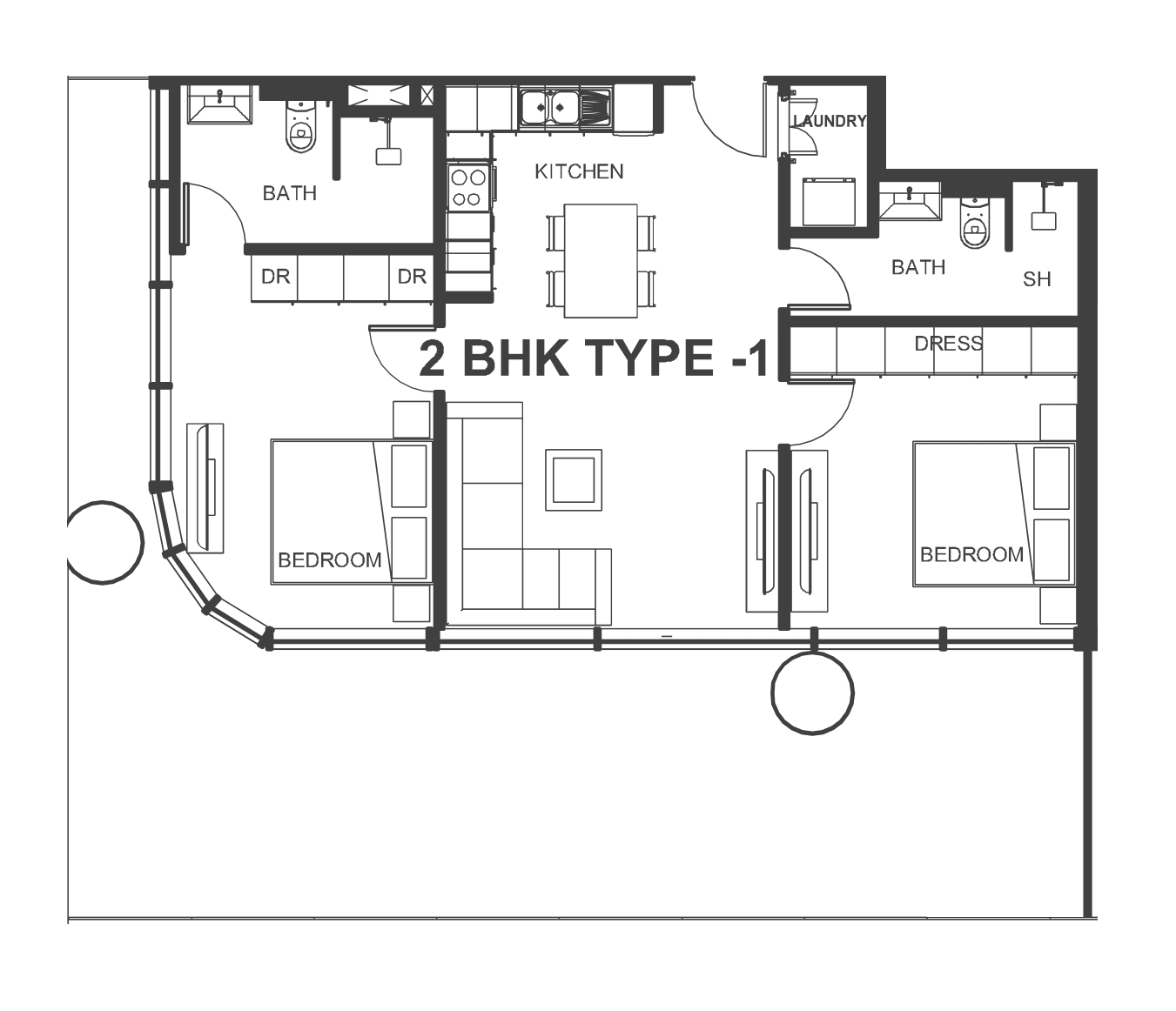 Floor plan, unit 101