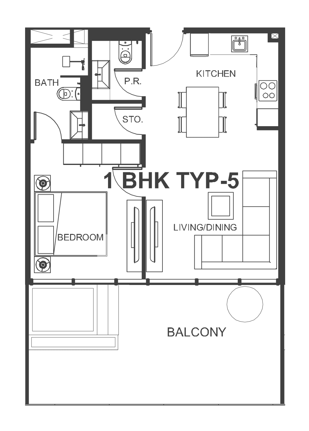 Floor plan, unit 103