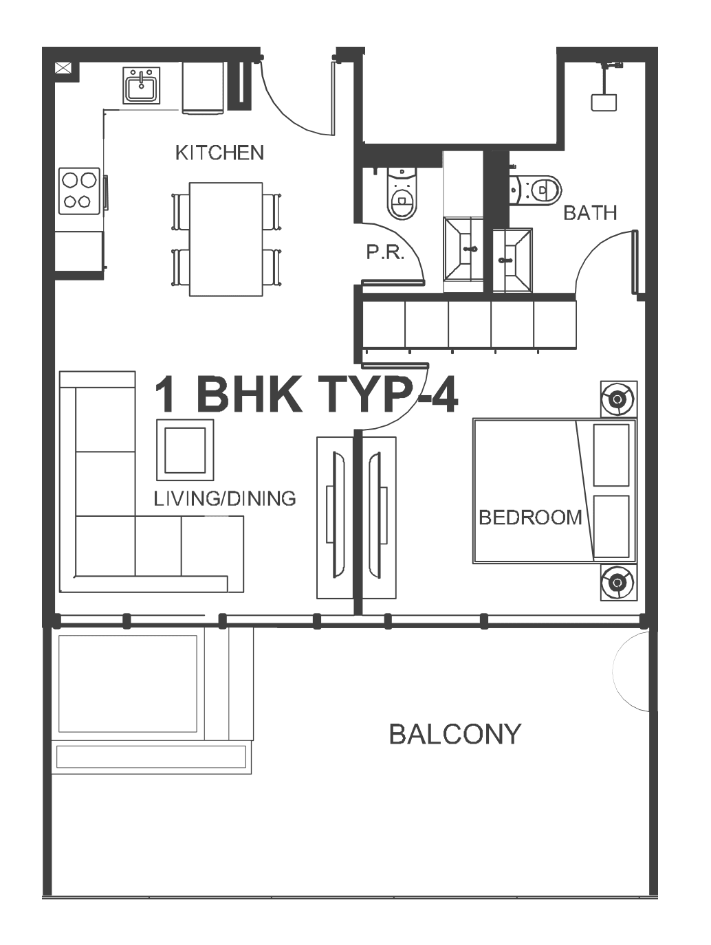 Floor plan, unit 104