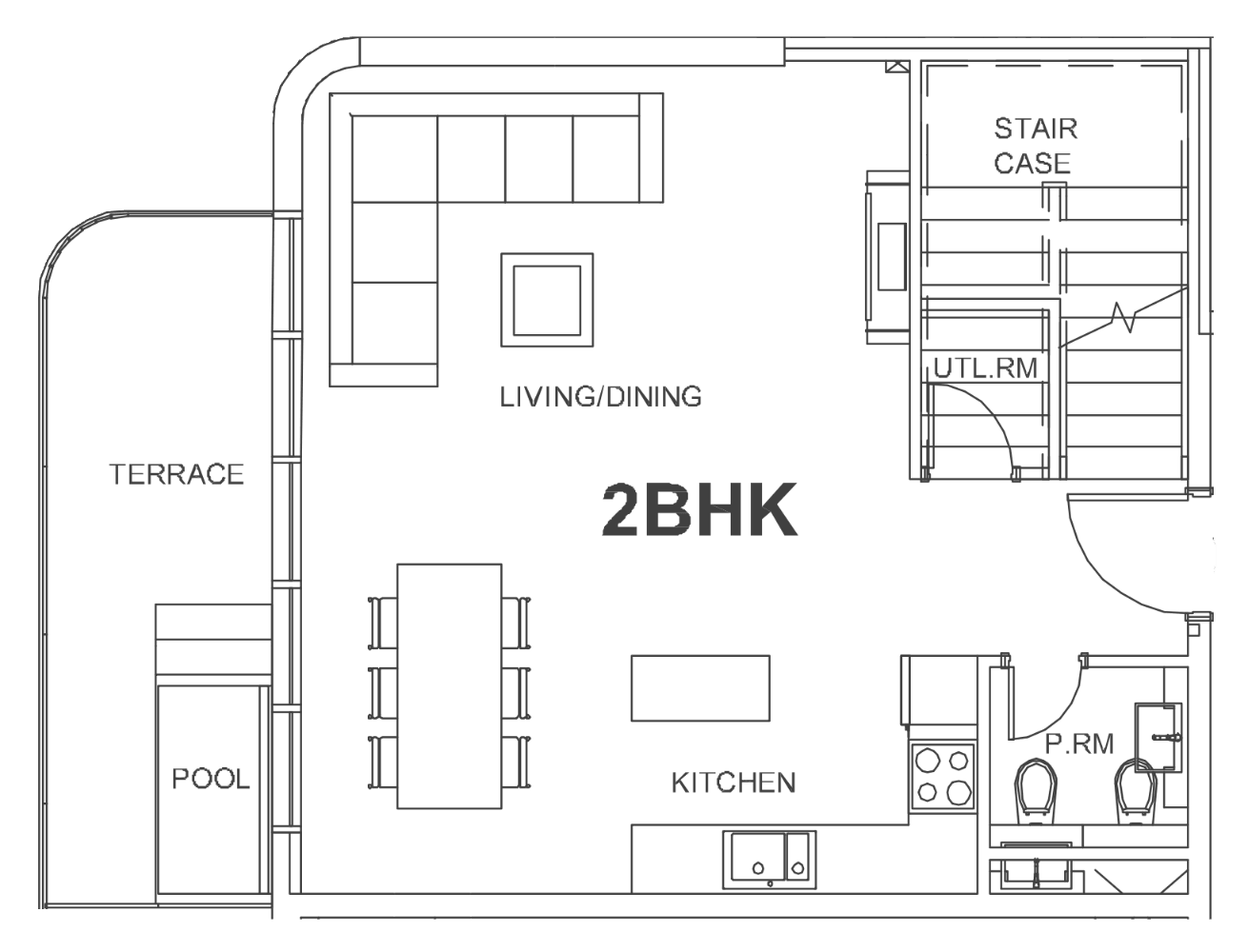 Floor plan, unit 409