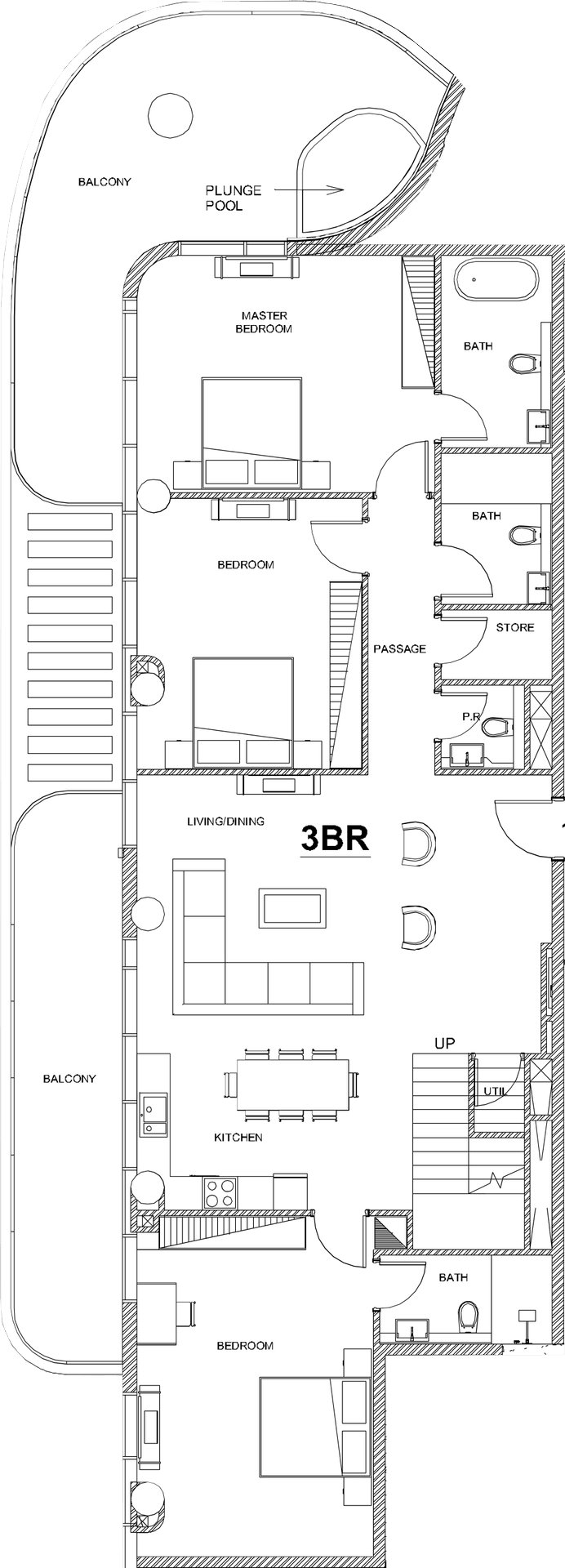 Floor plan, unit 1203