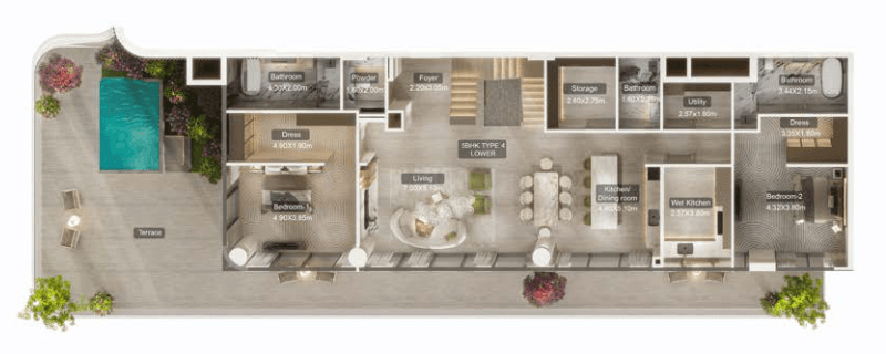Floor plan, unit 1105