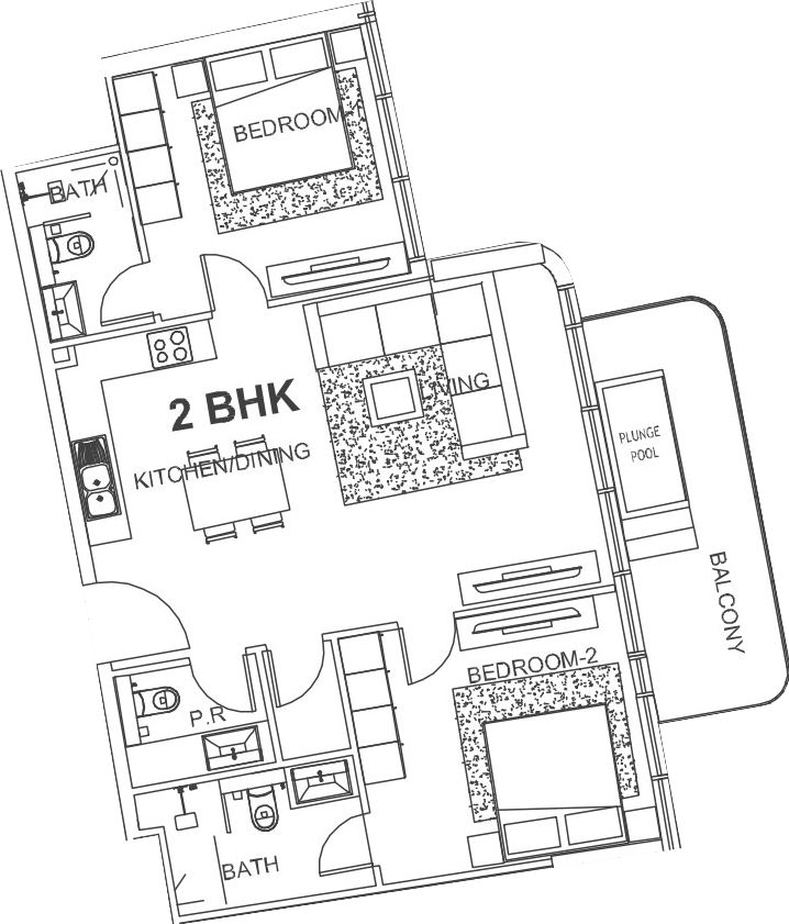 Floor plan, unit 710