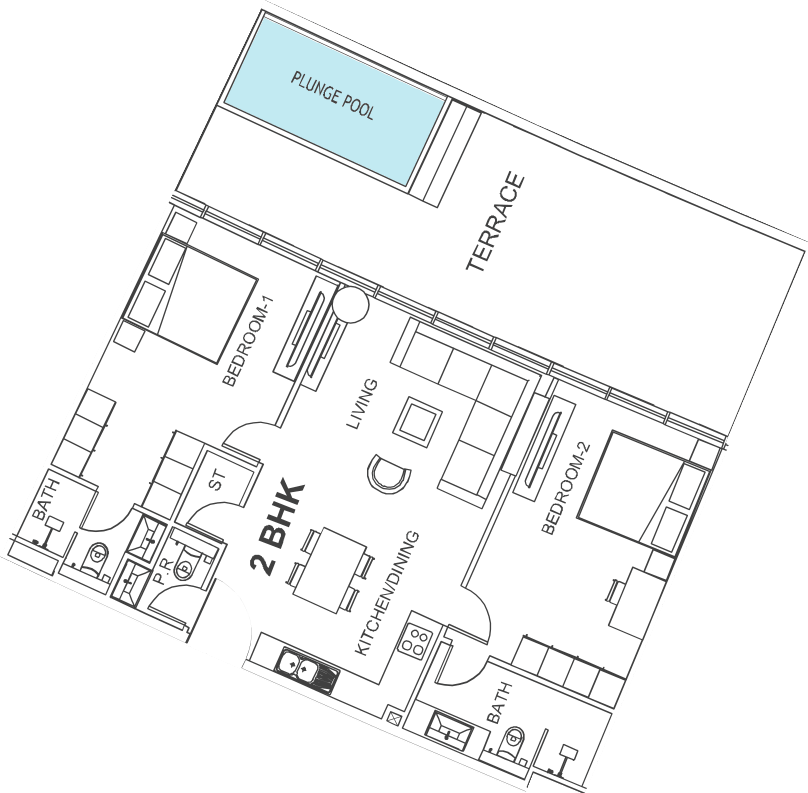 Floor plan, unit 106