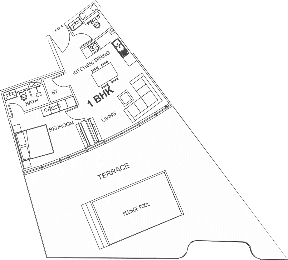 Floor plan, unit 101