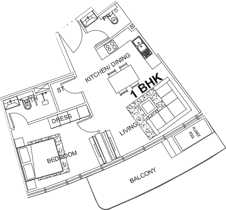 Floor plan, unit 201