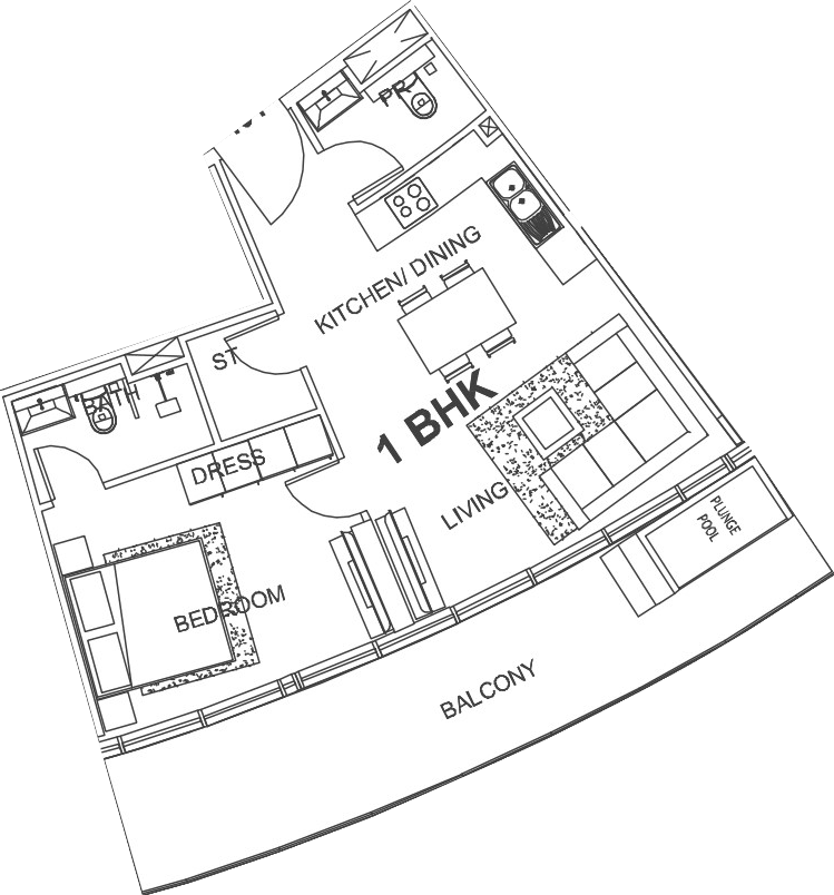 Floor plan, unit 601