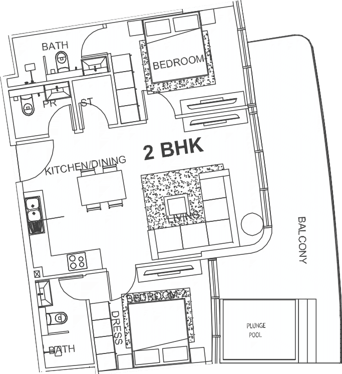 Floor plan, unit 316