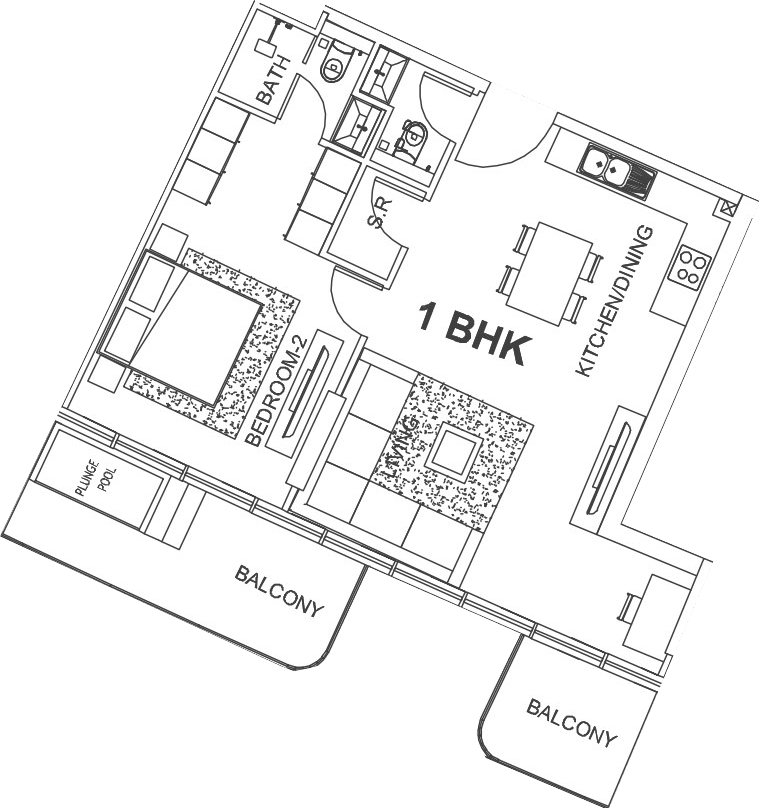 Floor plan, unit 404