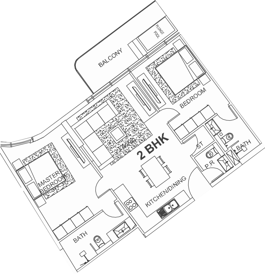 Floor plan, unit 308