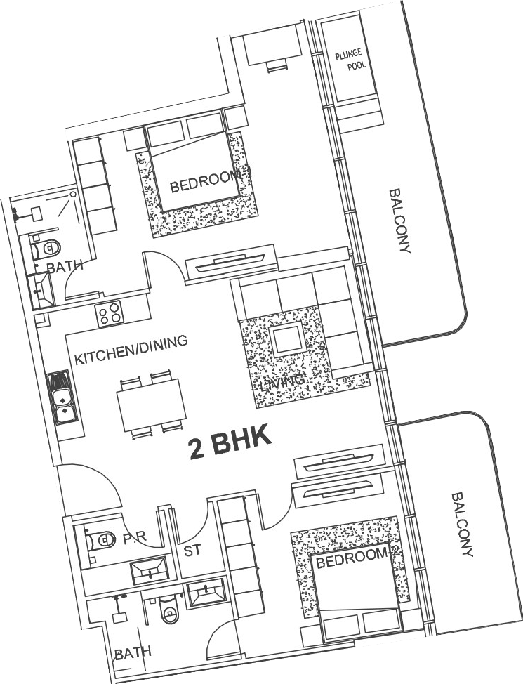 Floor plan, unit 417