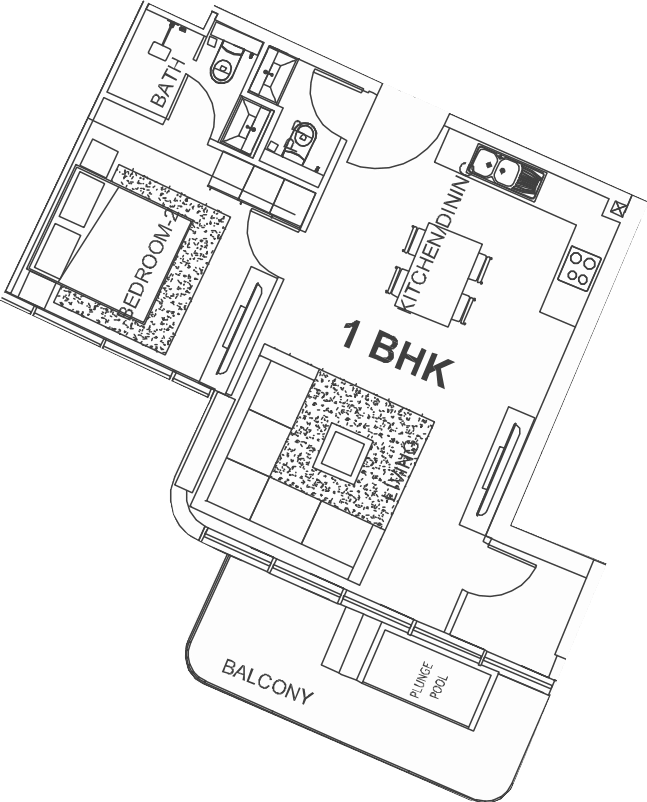 Floor plan, unit 304