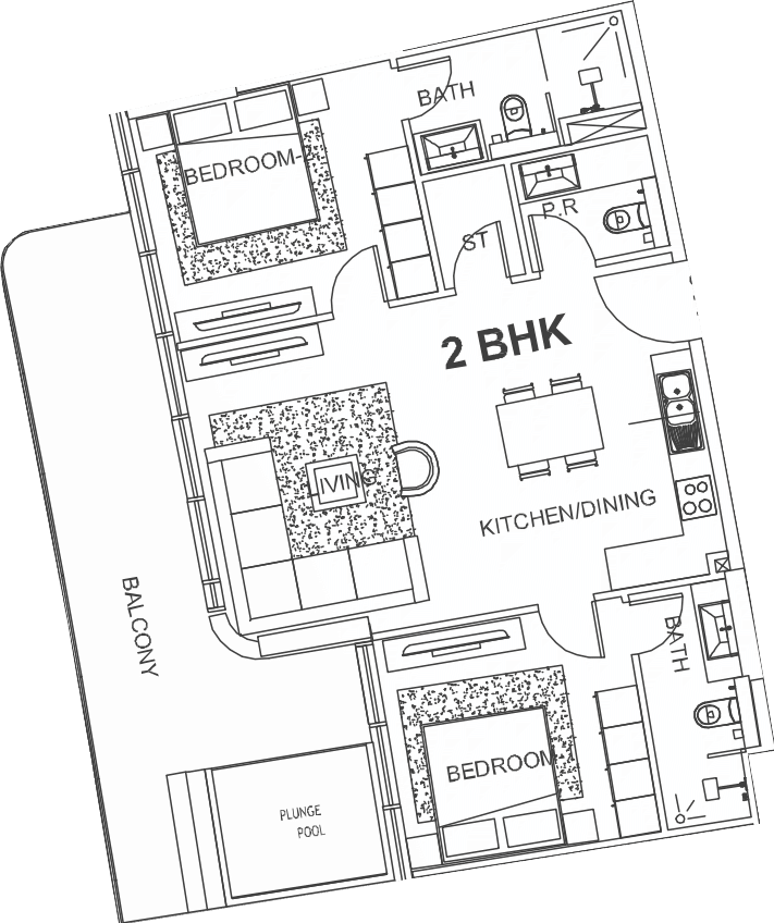 Floor plan, unit 311