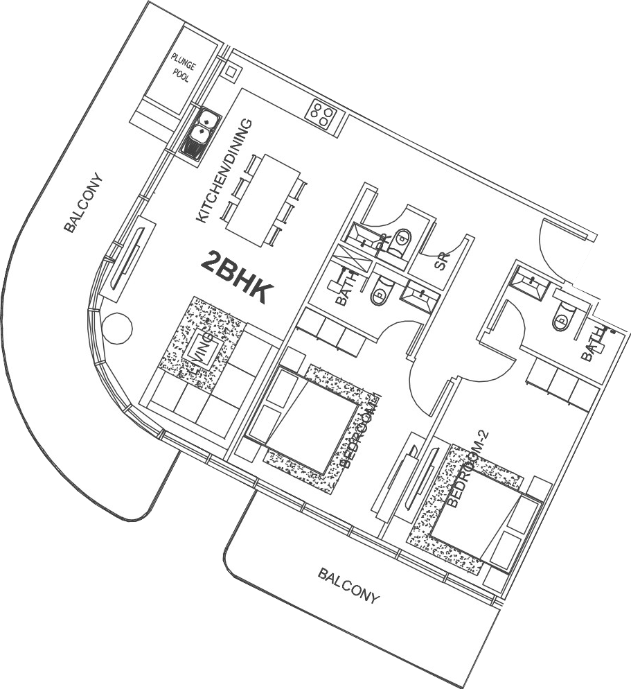 Floor plan, unit 405