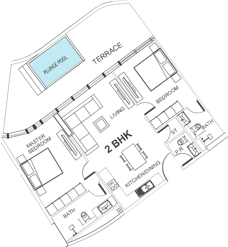 Floor plan, unit 108