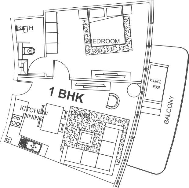Floor plan, unit 712