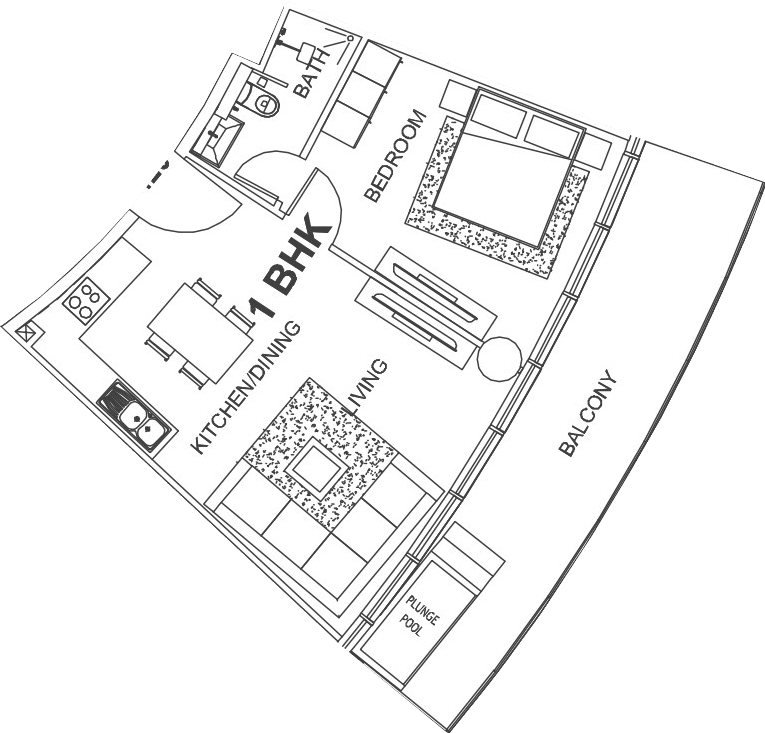 Floor plan, unit 420