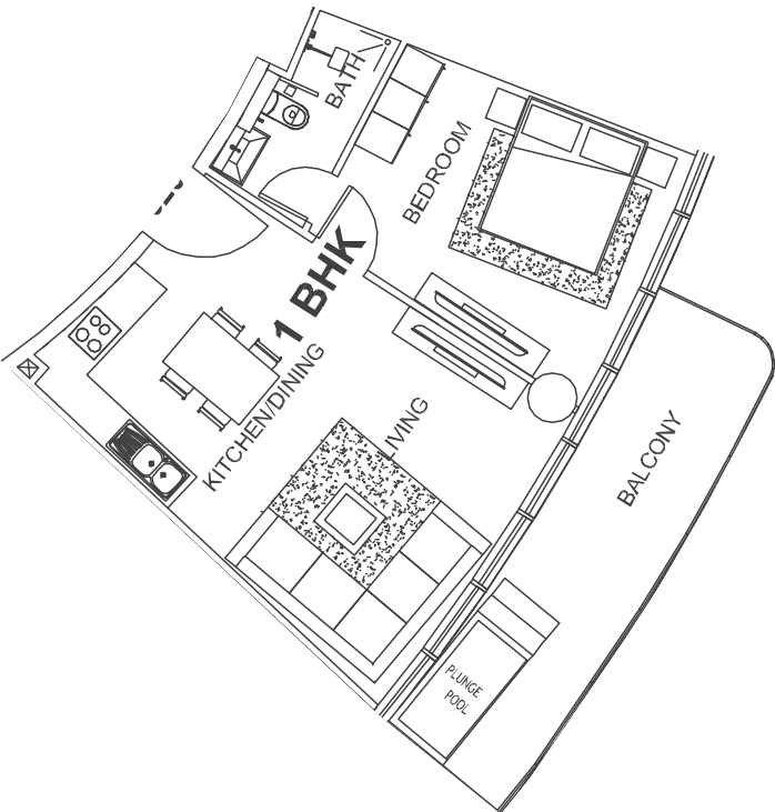 Floor plan, unit 713