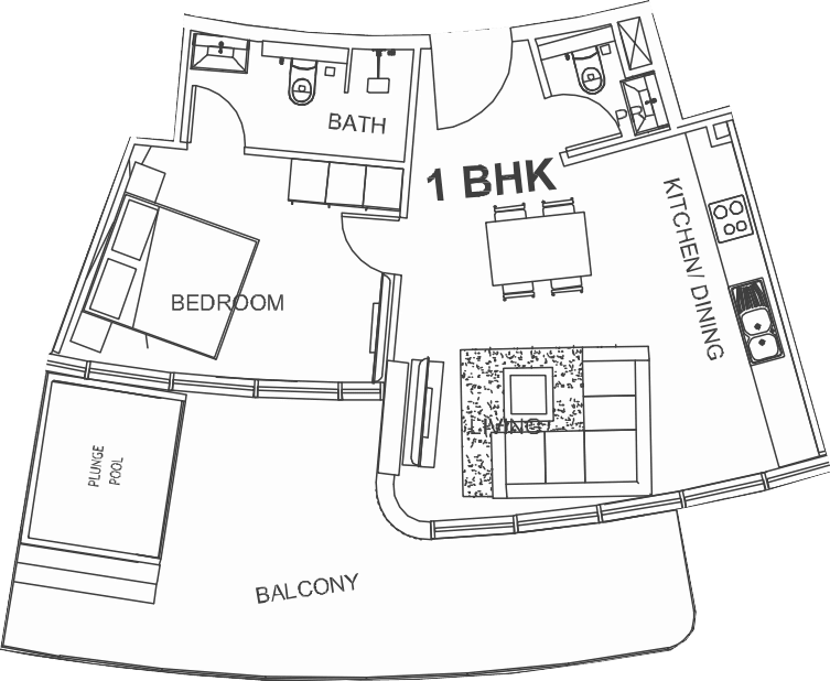 Floor plan, unit 302