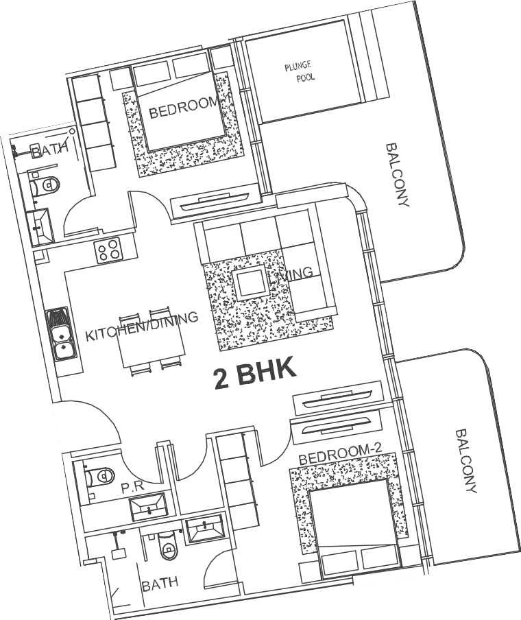 Floor plan, unit 616