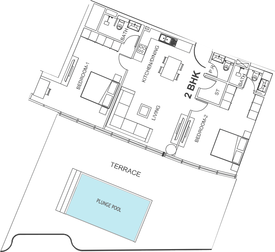 Floor plan, unit 102
