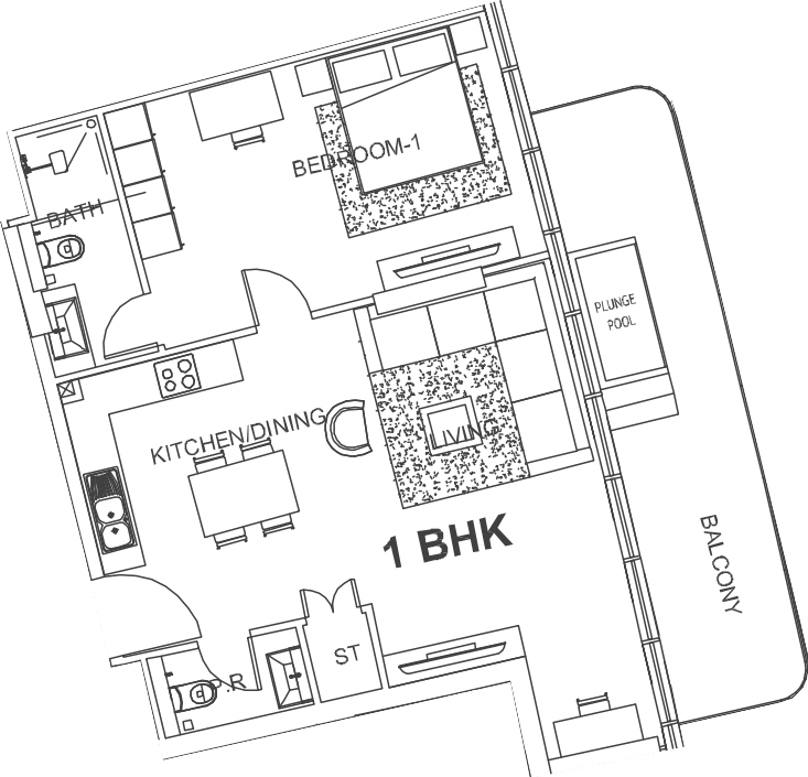 Floor plan, unit 516
