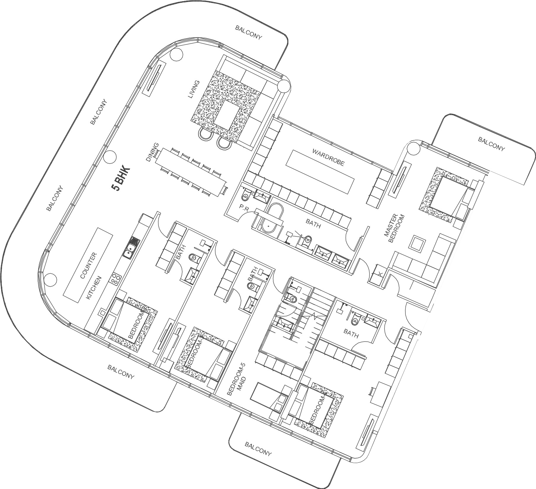 Floor plan, unit 704