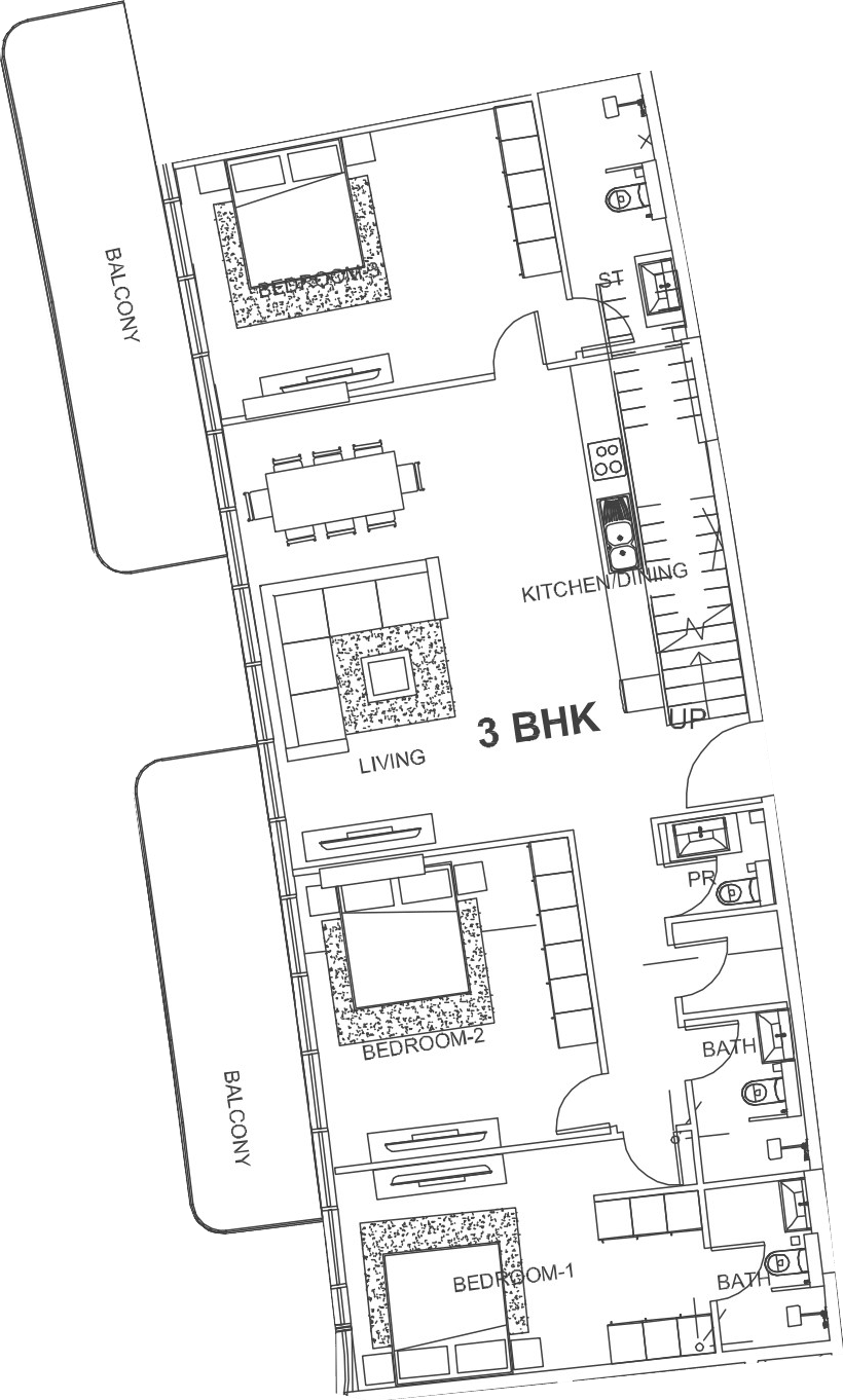 Floor plan, unit 707
