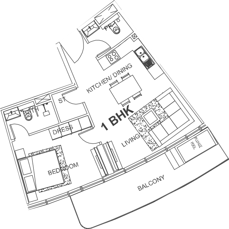 Floor plan, unit 701