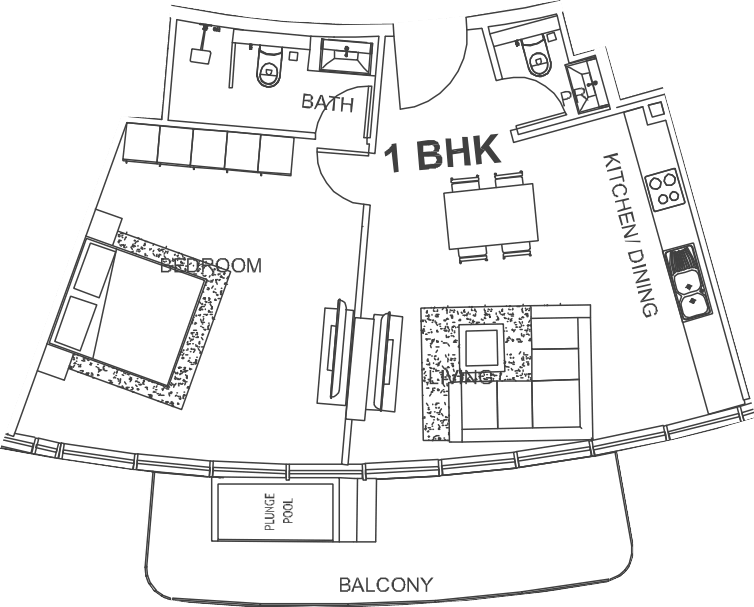 Floor plan, unit 702