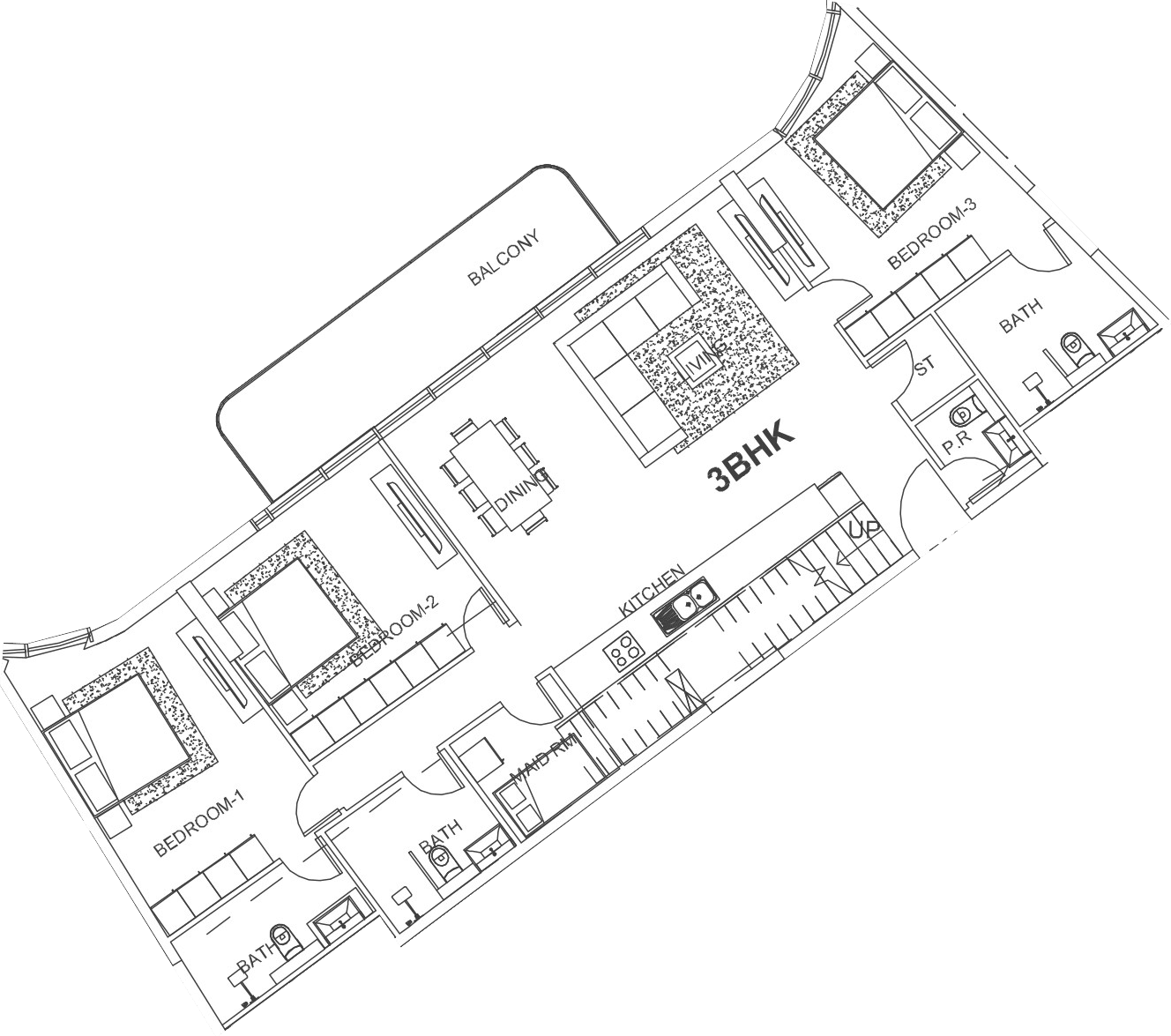 Floor plan, unit 706