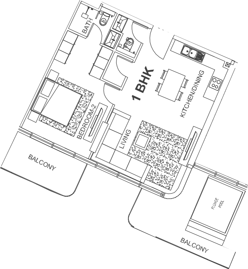 Floor plan, unit 604
