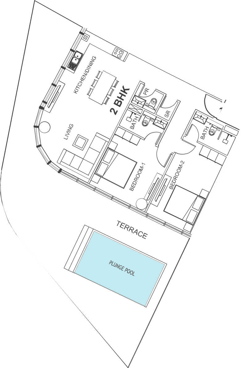 Floor plan, unit 104