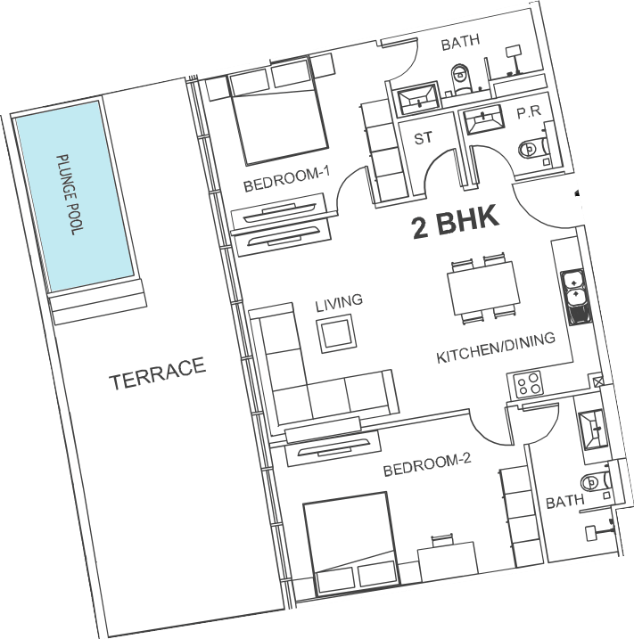 Floor plan, unit 111