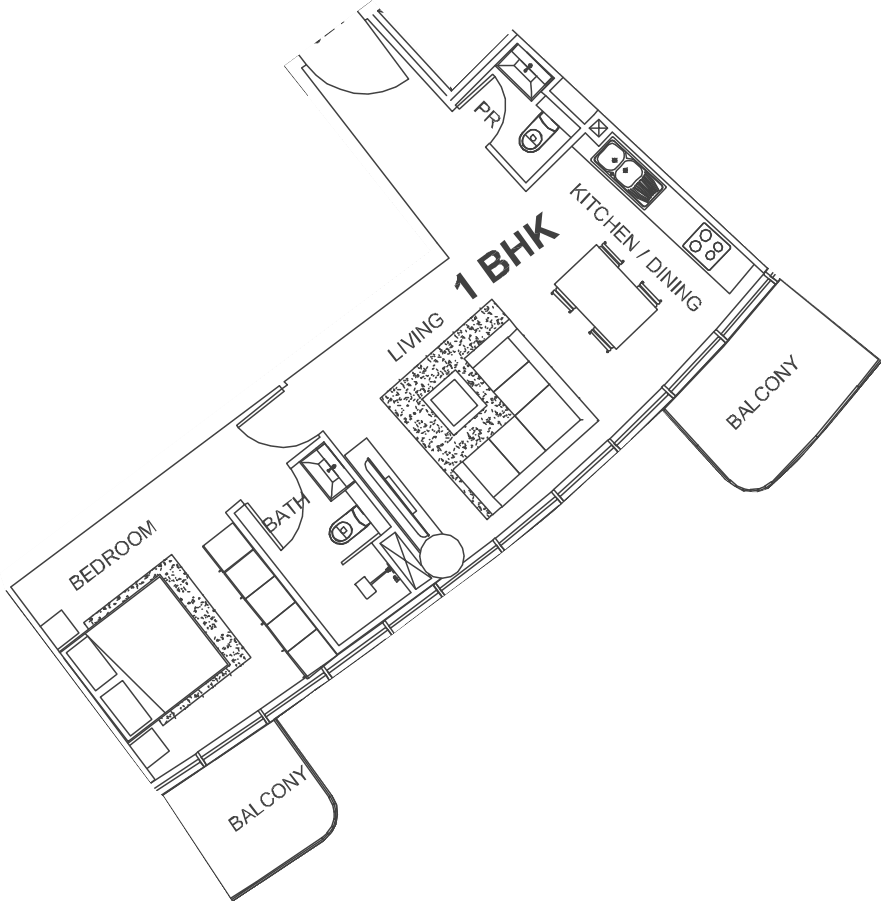 Floor plan, unit 714