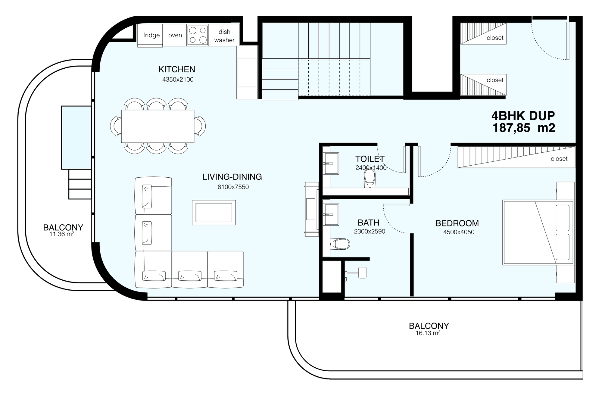Floor plan, unit 1008