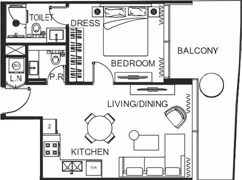 Floor plan, unit 3540
