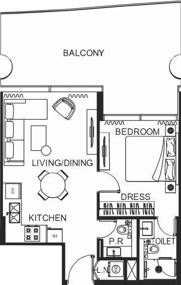 Floor plan, unit 3523