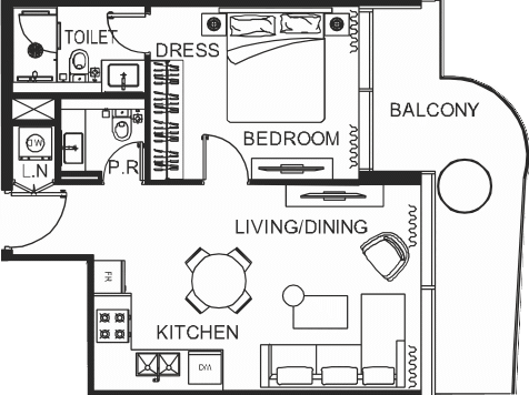 Floor plan, unit 2040