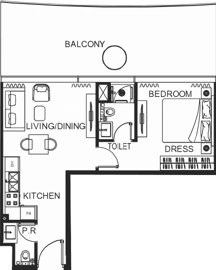 Floor plan, unit 2026