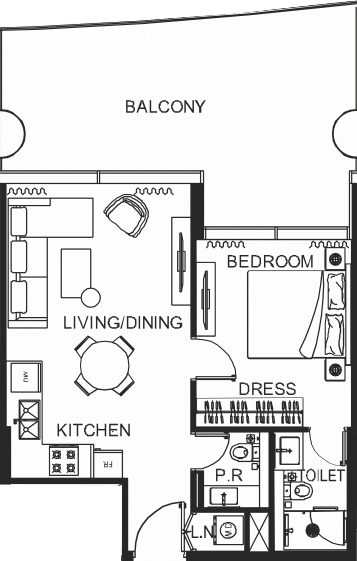 Floor plan, unit 2023