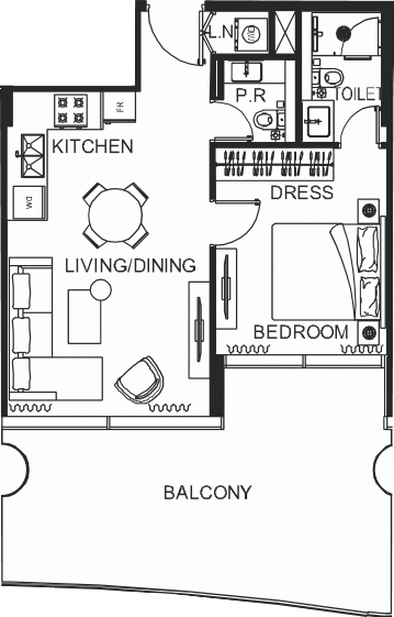 Floor plan, unit 2045