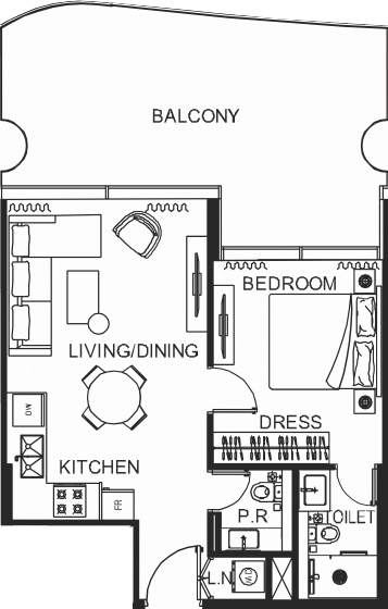Floor plan, unit 2021
