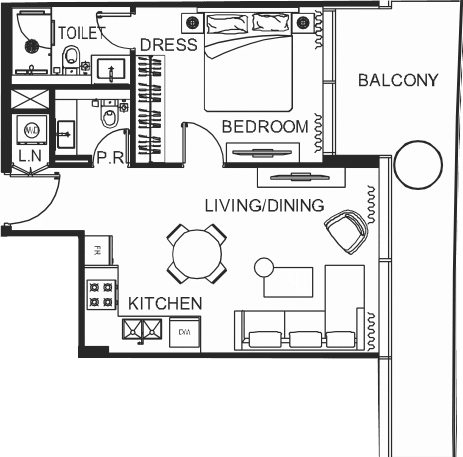 Floor plan, unit 2041
