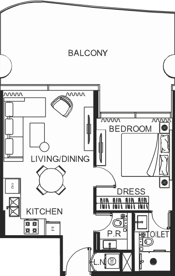 Floor plan, unit 3521