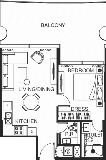 Floor plan, unit 3522