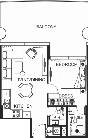 Floor plan, unit 3524