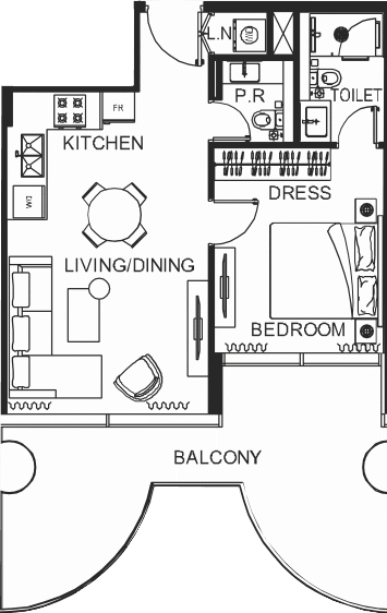Floor plan, unit 2044