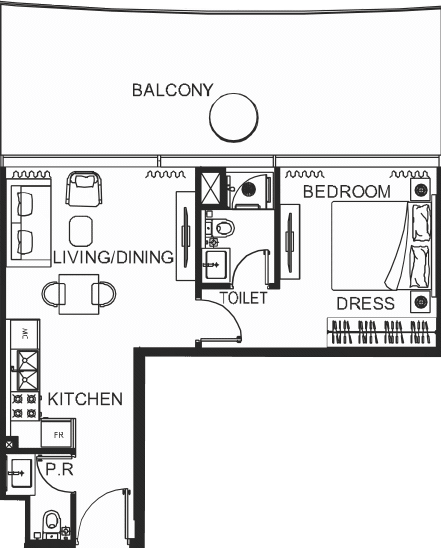 Floor plan, unit 3526
