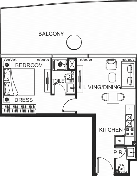 Floor plan, unit 3527